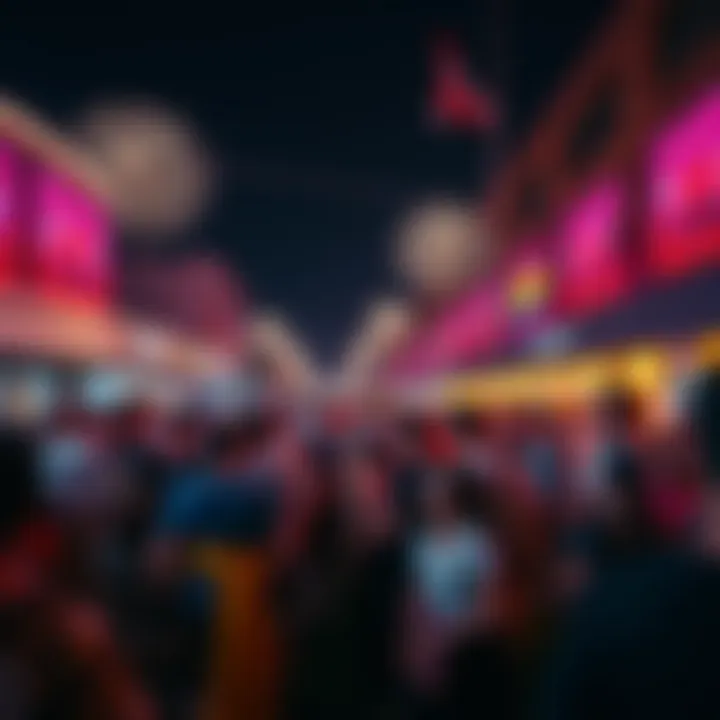 Crowd enjoying festivities during public holidays in Dubai