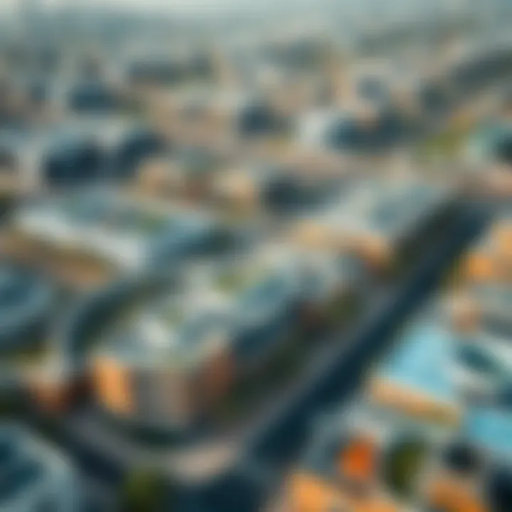 Aerial View of Pulse Dubai South Community Aerial view of the vibrant Pulse Dubai South community showcasing modern architecture