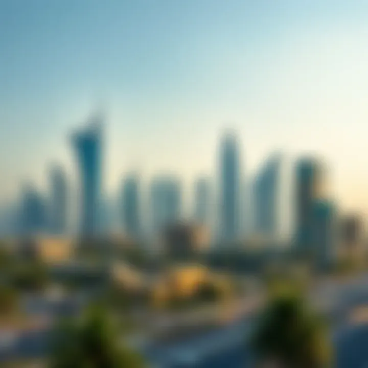 A stunning skyline view of the Rabdan area in Dubai showcasing modern architecture