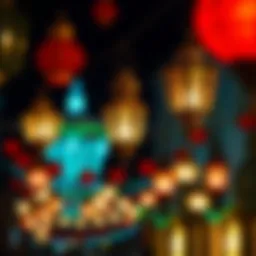 Lanterns illuminating a festive atmosphere during Ramadan.