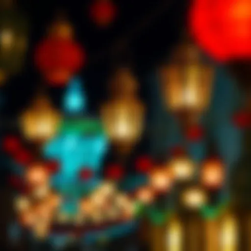 Lanterns illuminating a festive atmosphere during Ramadan.