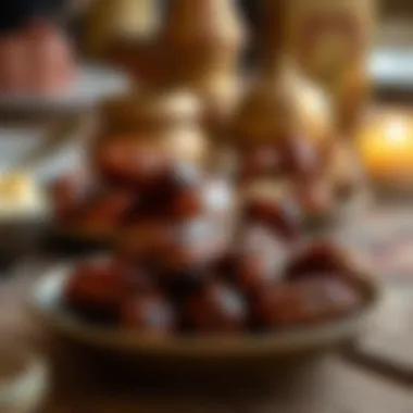 Traditional dates served for iftar, symbolizing hospitality.