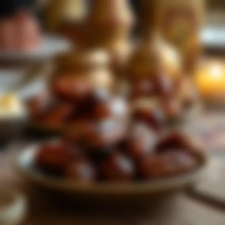 Traditional dates served for iftar, symbolizing hospitality.