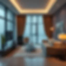 Modern apartment living room interior in Al Muwahet 3