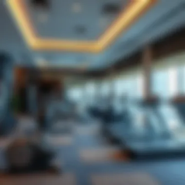 Fitness center facilities in Savoy Suites