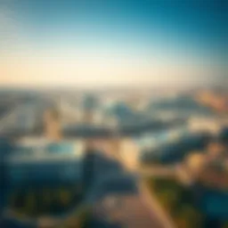 Aerial view showcasing the architectural beauty of Silicon Oasis