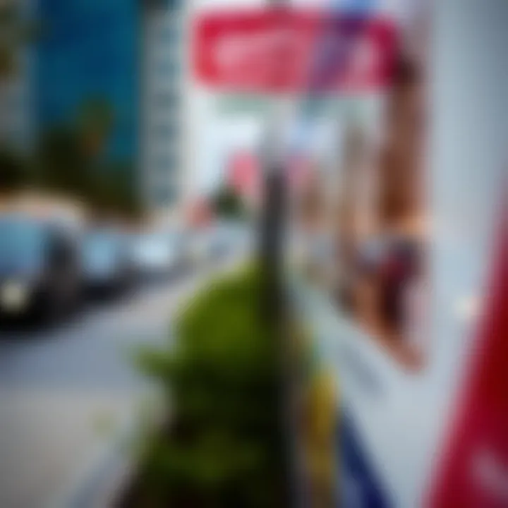 A close-up of a real estate sign showcasing property listings