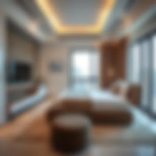 Modern studio apartment interior with stylish decor