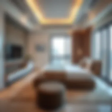 Contemporary Studio Design in Bur Dubai Modern studio apartment interior with stylish decor