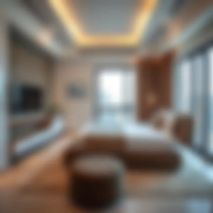 Contemporary Studio Design in Bur Dubai Modern studio apartment interior with stylish decor