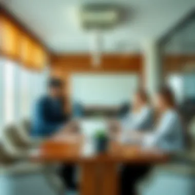 Business professionals engaging in collaboration within Al Ghurair office