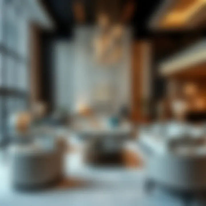 Luxury Furniture Showroom in Dubai Contemporary furniture display within a luxurious Dubai showroom