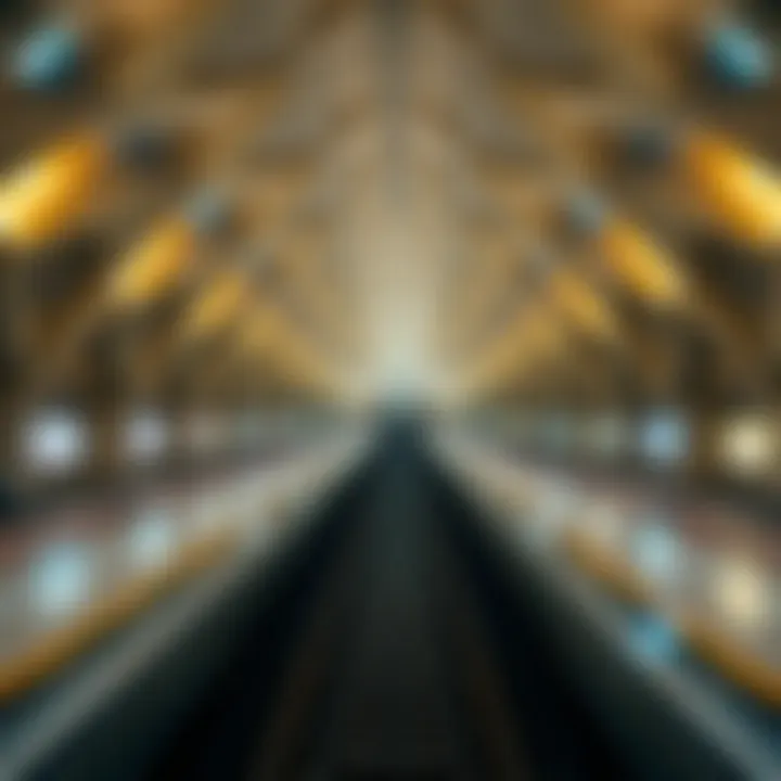 A panoramic view of the Dubai Metro station showcasing its architectural design