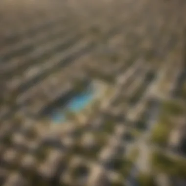 Aerial Perspective of The Meadows Village Aerial view showcasing the layout of The Meadows Village