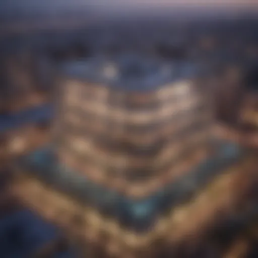Aerial view of Grovy JVC showcasing the architectural design