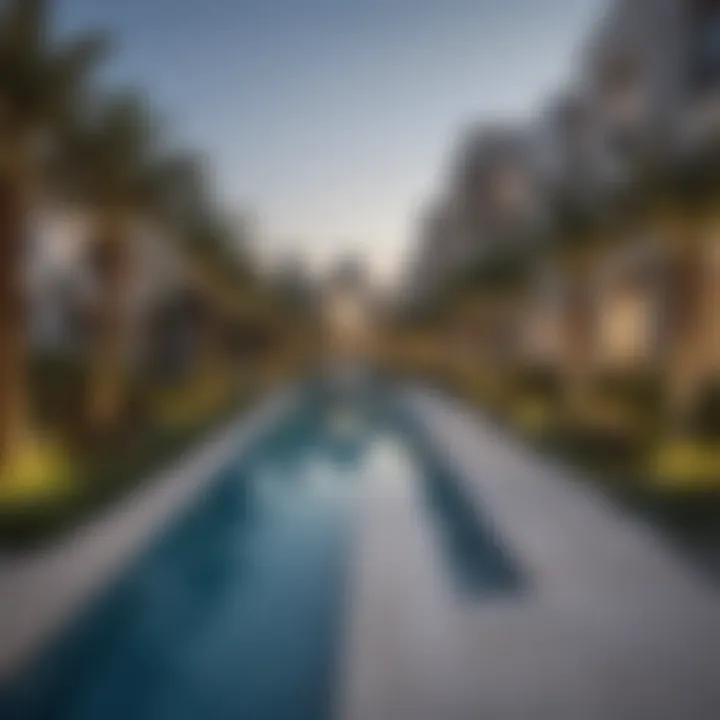Modern amenities and landscaping at Grovy JVC