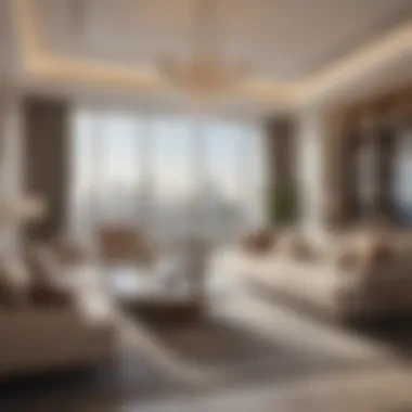 A luxurious apartment interior representing housing costs in Dubai