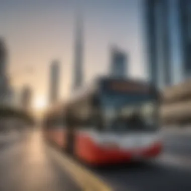 Public transportation options in Dubai, including metro and buses