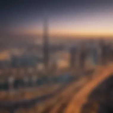 Dubai Real Estate Investment Opportunities Dubai skyline with real estate properties highlighting investment potential