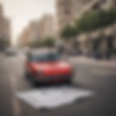 Parking Regulations Guide A guidebook open to a section on parking regulations in Dubai