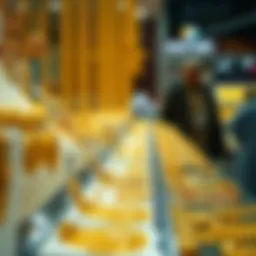 Intricate gold jewelry on display