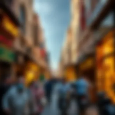 The Bustling Atmosphere of Gold Souqs Vibrant gold souq storefronts