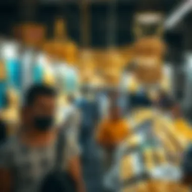 Engagement in Dubai's Gold Market Visitors exploring the gold market