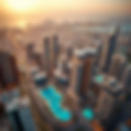 Luxurious Real Estate Developments in Dubai Aerial view of Dubai's skyline showcasing luxurious real estate developments