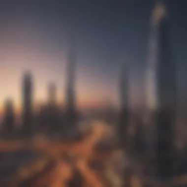 Opportunities in Dubai's Skyline Skyscrapers of Dubai representing opportunities