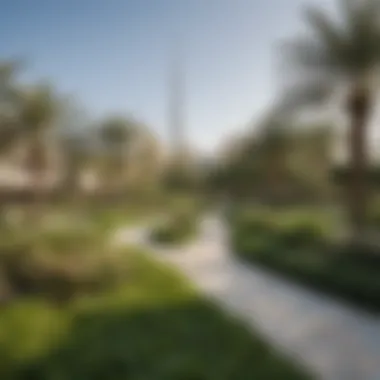 Community Green Space in Dubai A serene community park in Dubai filled with greenery