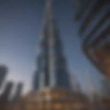 Architectural details of Burj Khalifa highlighting its unique design elements