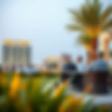 Investors discussing property opportunities in Yas Acers