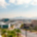 Vibrant skyline of Yas Acers showcasing modern architecture