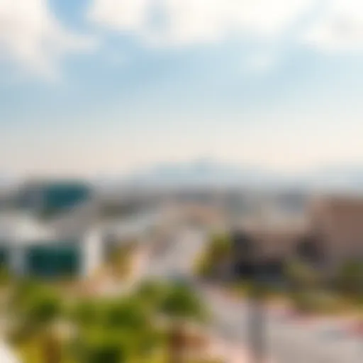 Vibrant skyline of Yas Acers showcasing modern architecture