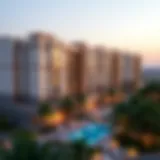 Aerial view of Zubaida Residence showcasing its architectural elegance